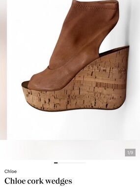 Chloe cork wedges